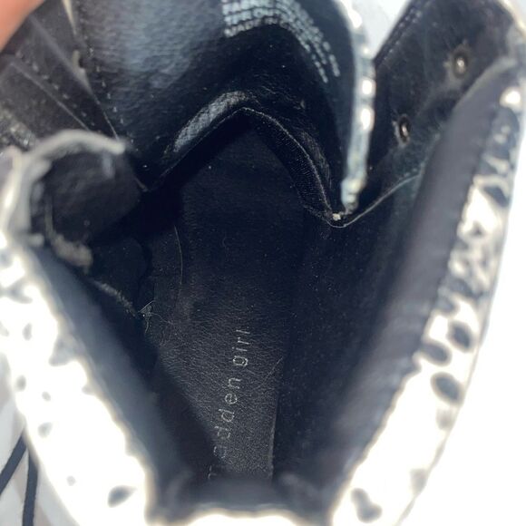 Madden Girl Snakeskin Print Ankle Boots with Geometric Pattern - Picture 9 of 10